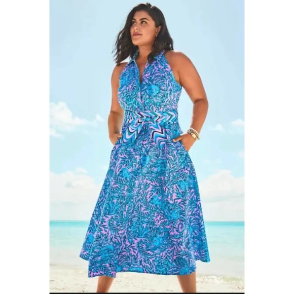 Chrisella stretch midi shirtdress Clearance